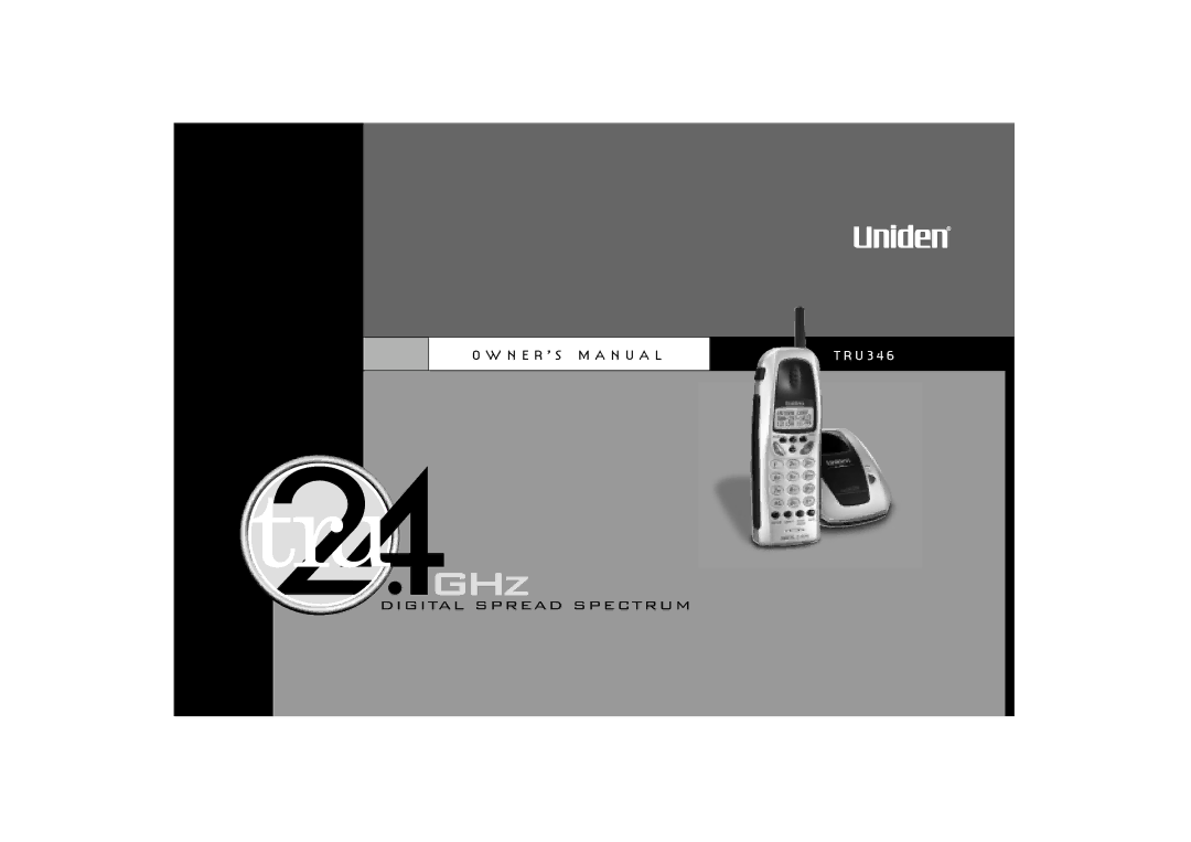 Uniden T R U 346 owner manual U 3 4 