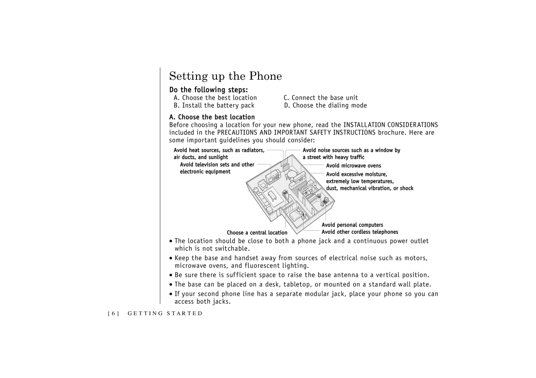 Uniden TRU 3455 owner manual Setting up the Phone, Do the following steps 