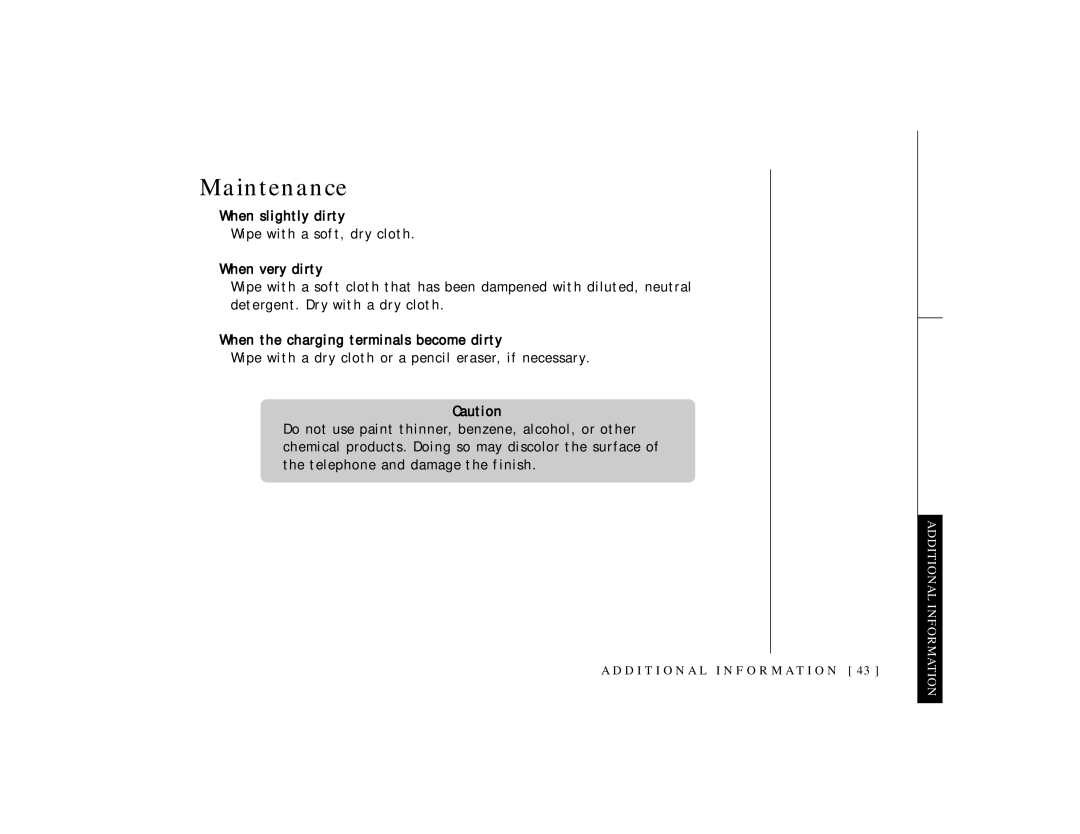 Uniden TRU 3465 owner manual Maintenance 