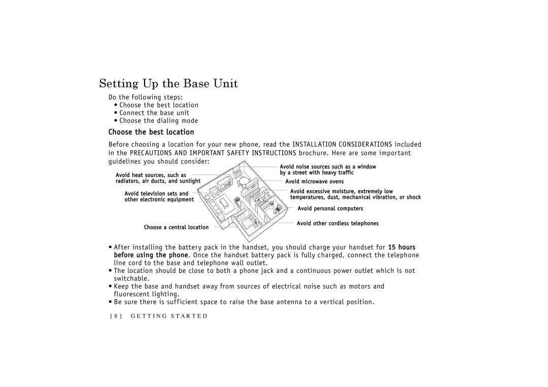 Uniden TRU-348 owner manual Setting Up the Base Unit, Choose the best location 