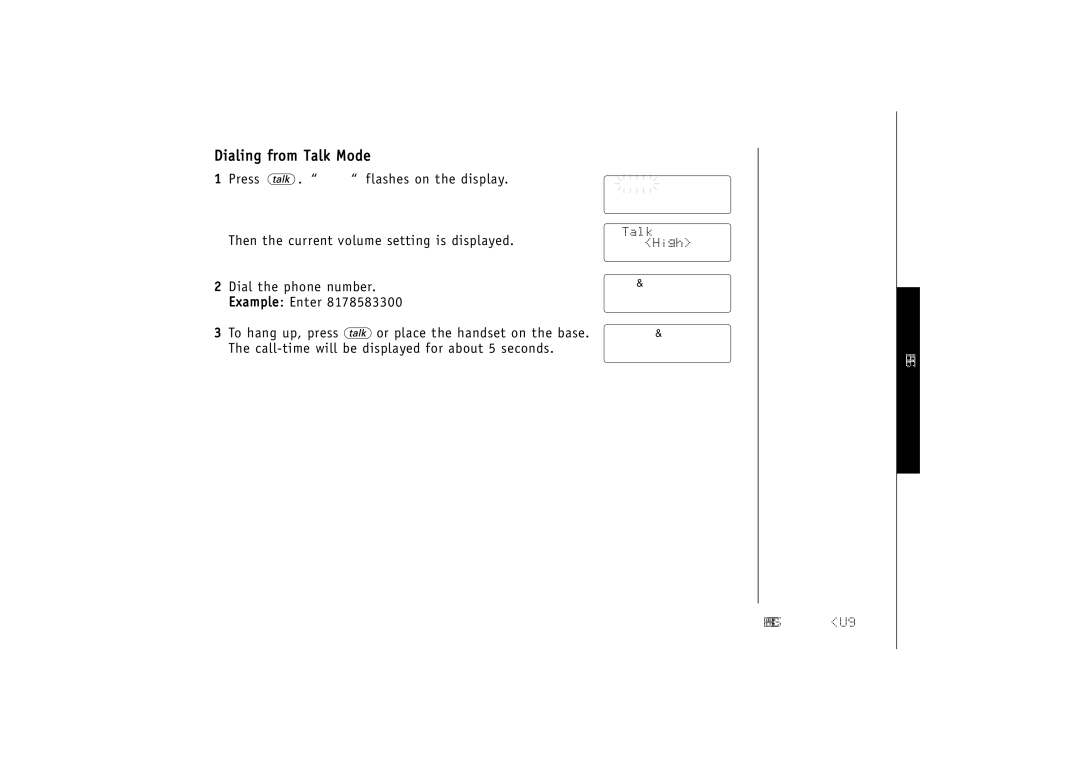 Uniden TRU-348 owner manual Dialing from Talk Mode 