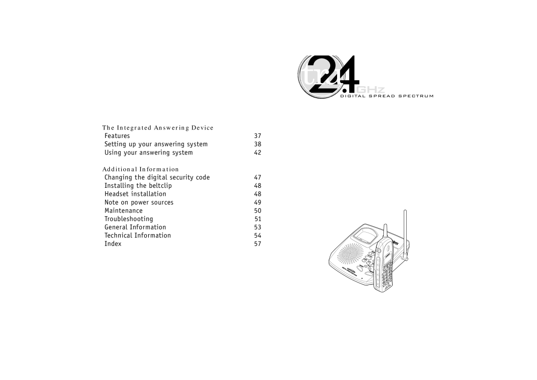 Uniden TRU-348 owner manual Integrated Answering Device 