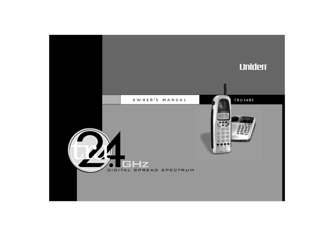 Uniden TRU 3485 owner manual U 3 4 8 