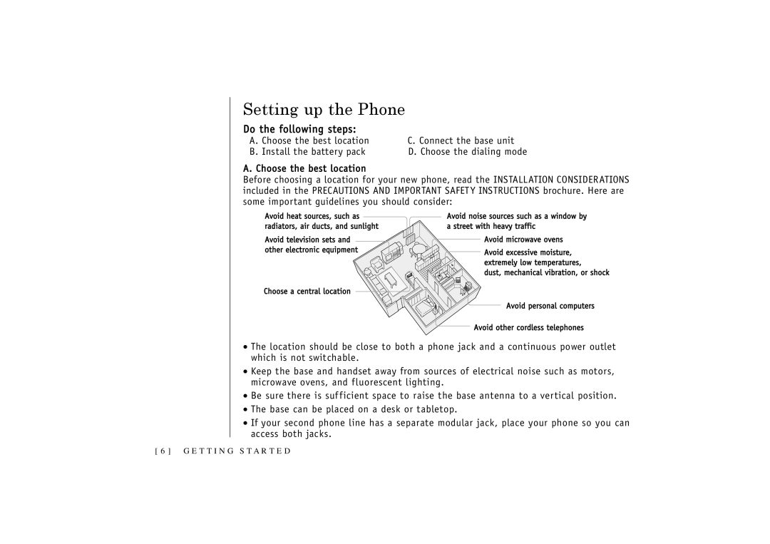 Uniden TRU3466 owner manual Setting up the Phone, Do the following steps 