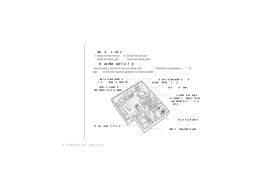 Uniden TRU4060-2 manual Setting up the Phone, Choose the best location, Do the following steps 