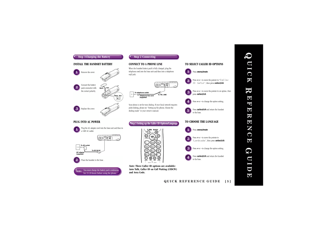 Uniden TRU4060-2 manual I C K R E F E R 