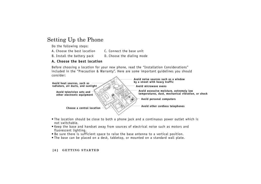 Uniden TRU548 owner manual Setting Up the Phone, Choose the best location 