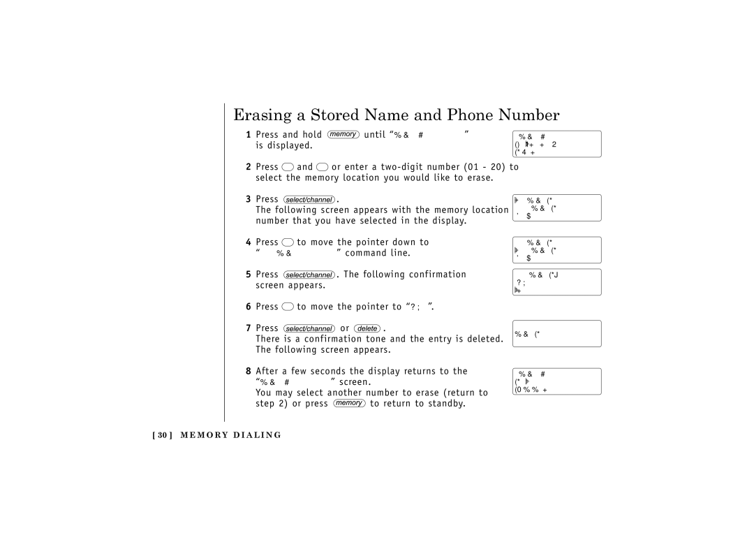 Uniden TRU548 owner manual Erasing a Stored Name and Phone Number 