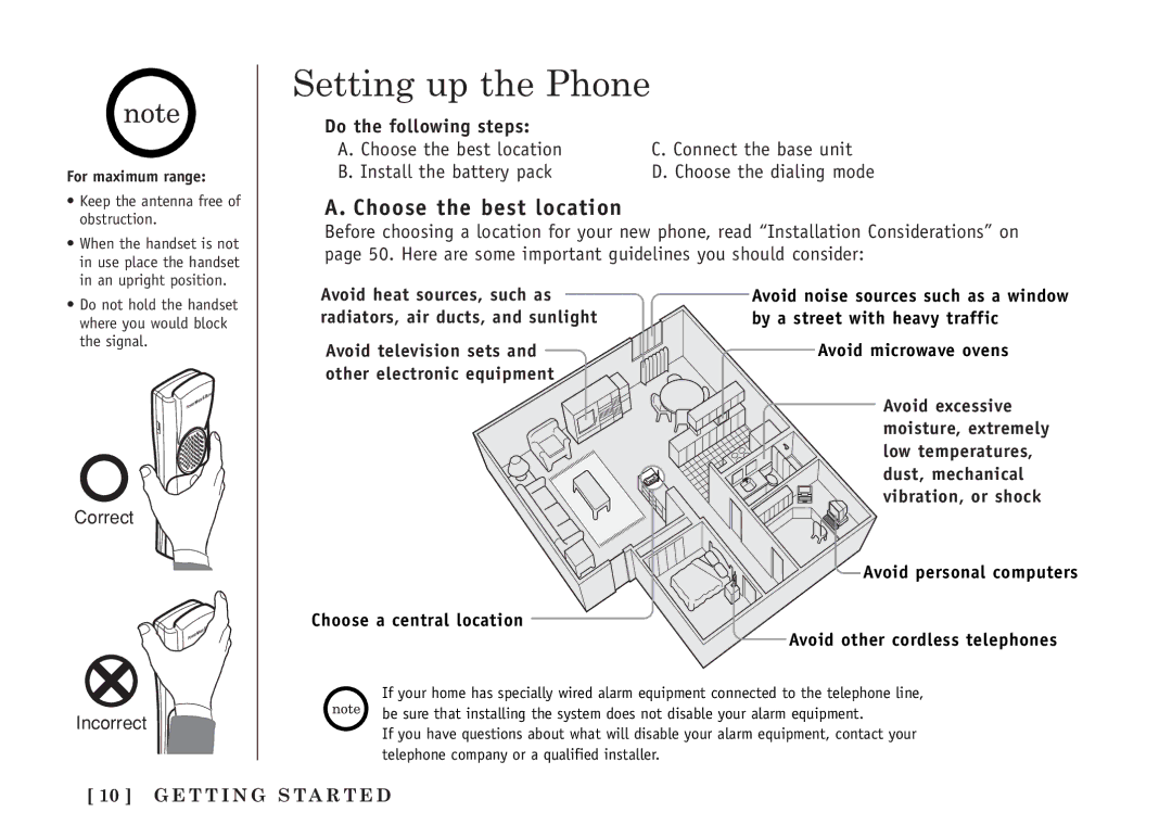 Uniden TRU5860/2 manual Setting up the Phone, Choose the best location 