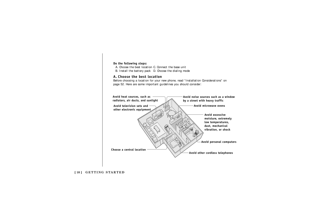 Uniden TXC580, TRU5865 manual Setting up the Phone, Choose the best location 