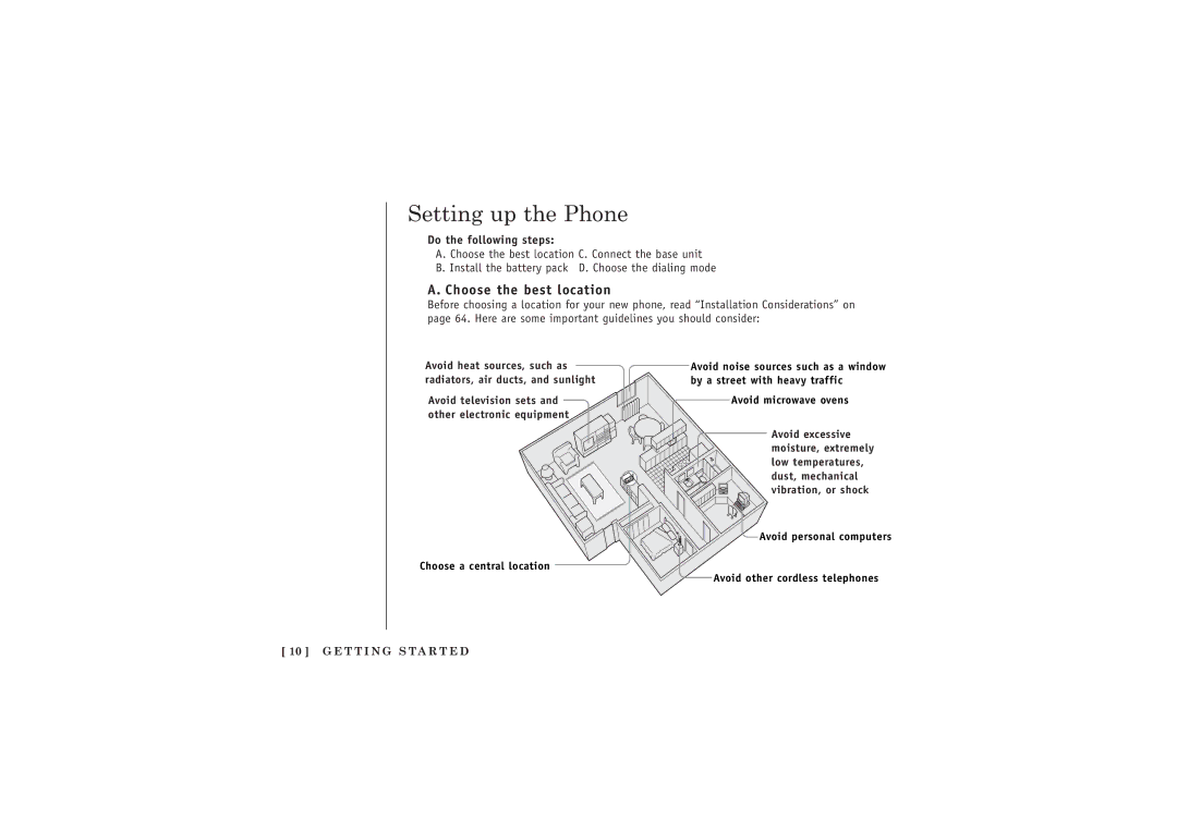 Uniden TRU5885-2 manual Setting up the Phone, Choose the best location, Do the following steps 