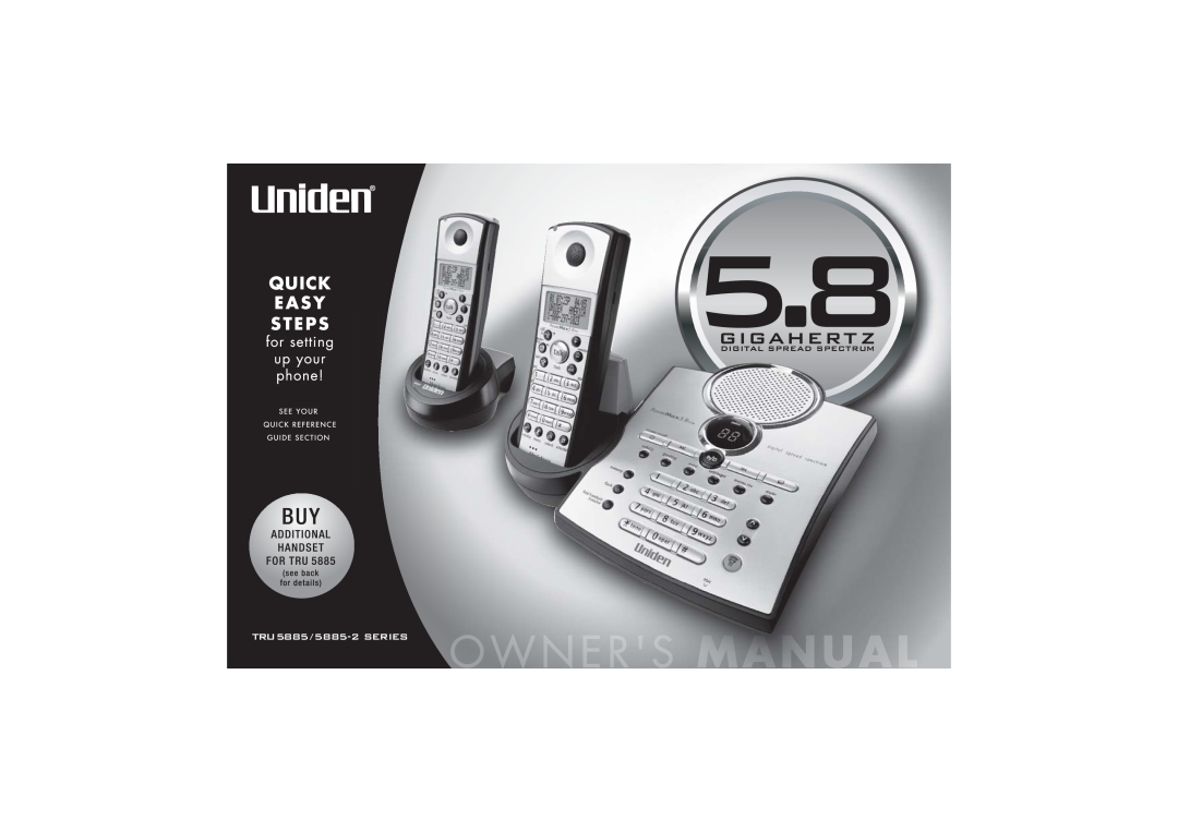 Uniden TRU5885-2 manual 
