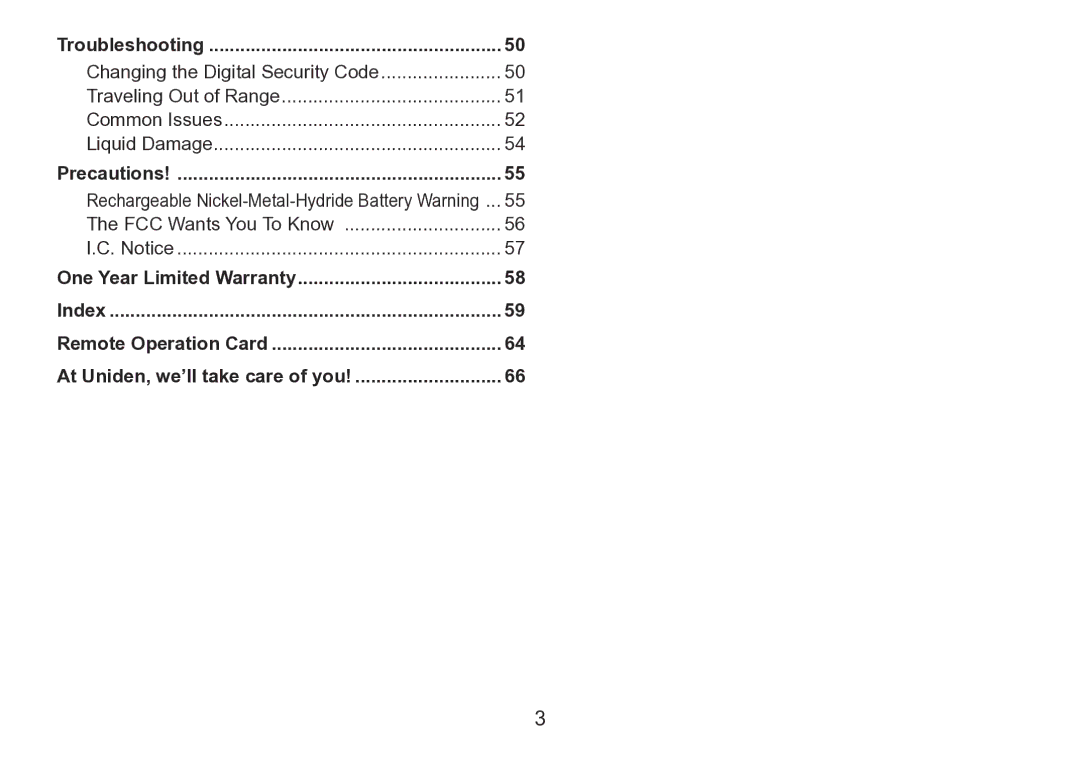 Uniden TRU9280 manual Troubleshooting, Precautions 