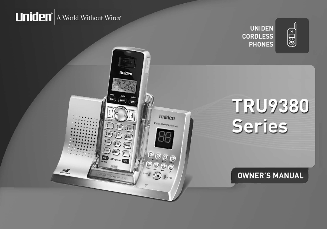 Uniden TRU9380-3 manual 