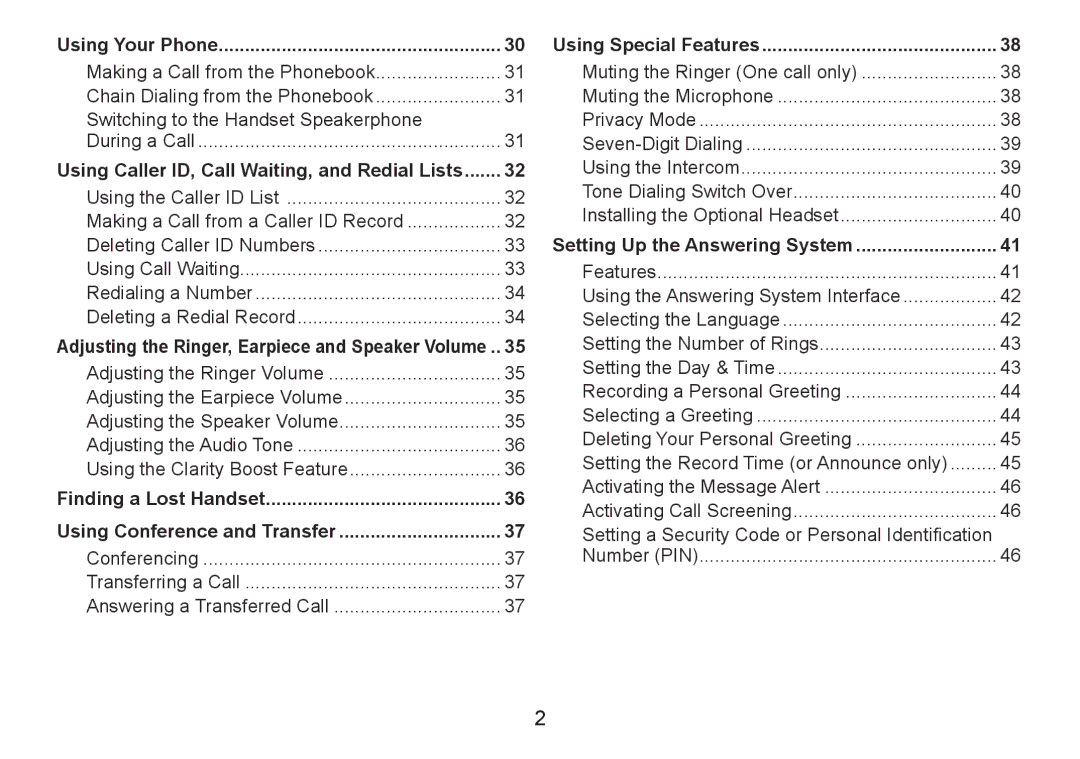 Uniden TRU9380-3 manual Using Your Phone, Using Caller ID, Call Waiting, and Redial Lists, Using Special Features 