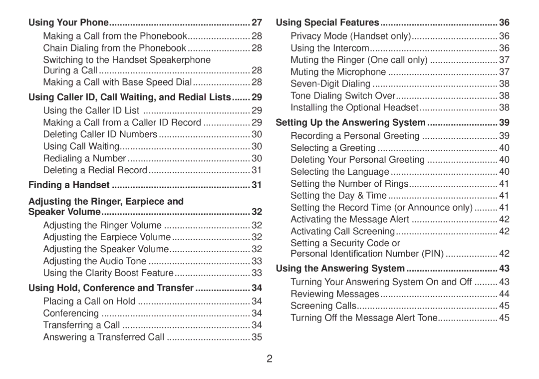 Uniden TRU9385 Using Your Phone, Using Caller ID, Call Waiting, and Redial Lists, Using Hold, Conference and Transfer 