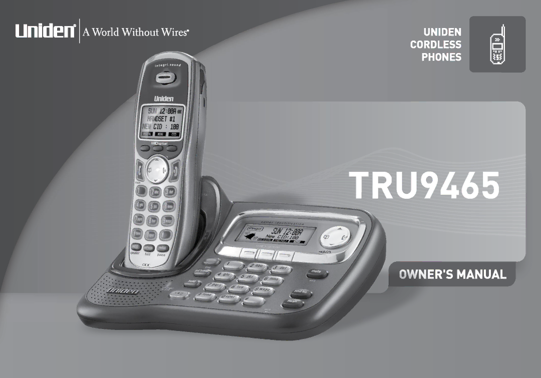 Uniden TRU9465 manual 