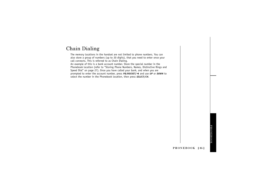 Uniden TRUC56 manual Chain Dialing 