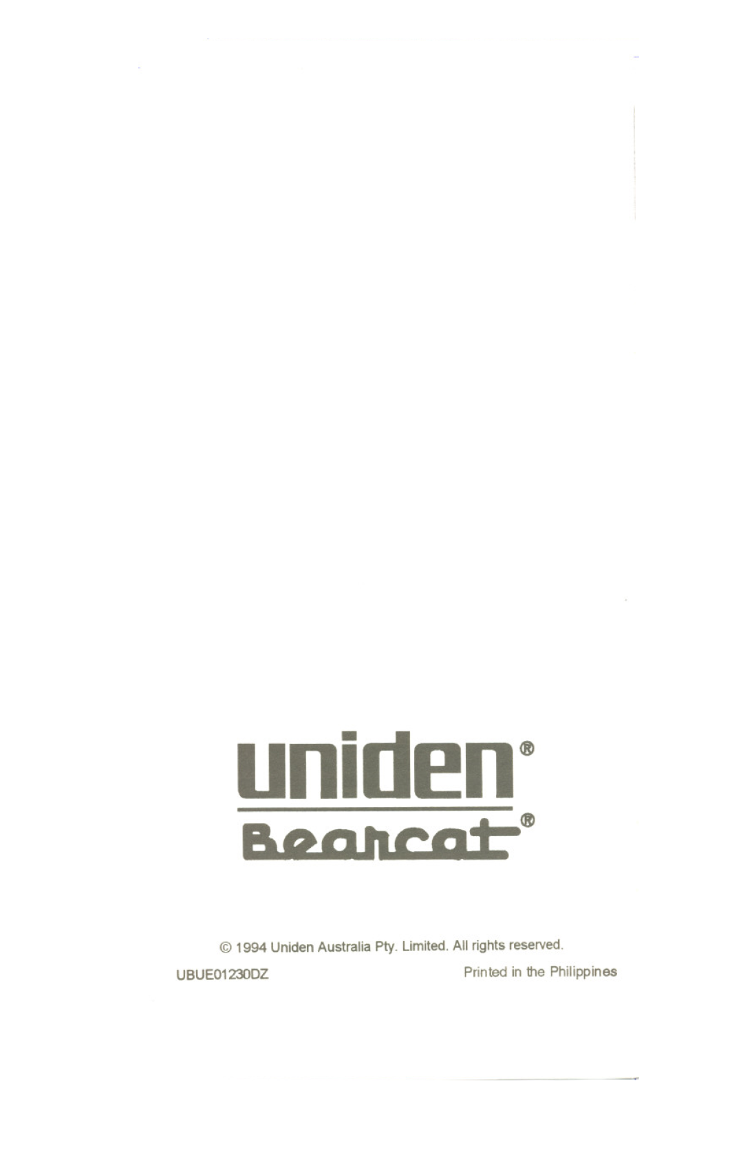 Uniden UBC 2500XLT manual unid~n~GP, UBUEO1230DZ, Printed in the Philippines 