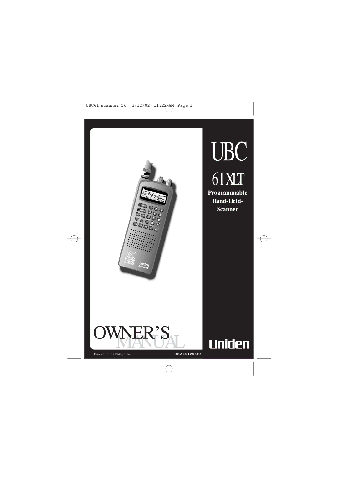 Uniden UBC 61XLT manual Ubc 