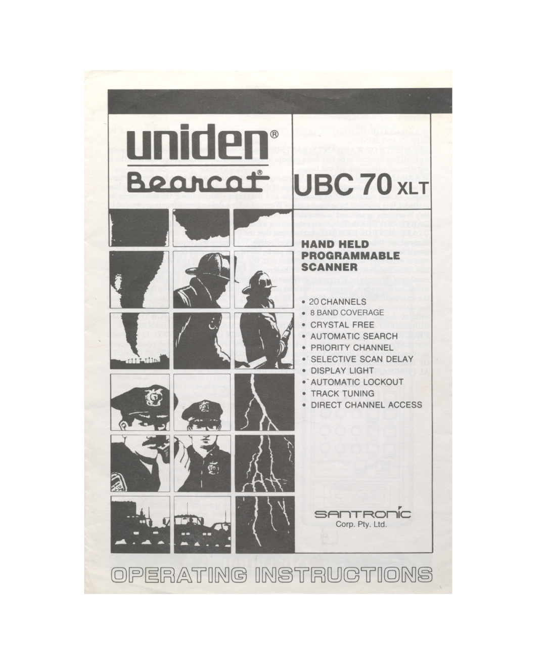 Uniden UBC 70XLT manual Q~~~~ lfDU\D@DU\D~lf~UJglfDQU\D~, uniden@, Hand Held, Programmable, Scanner 