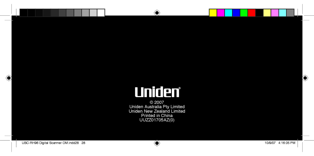 Uniden UBC-RH96 manual 2007 