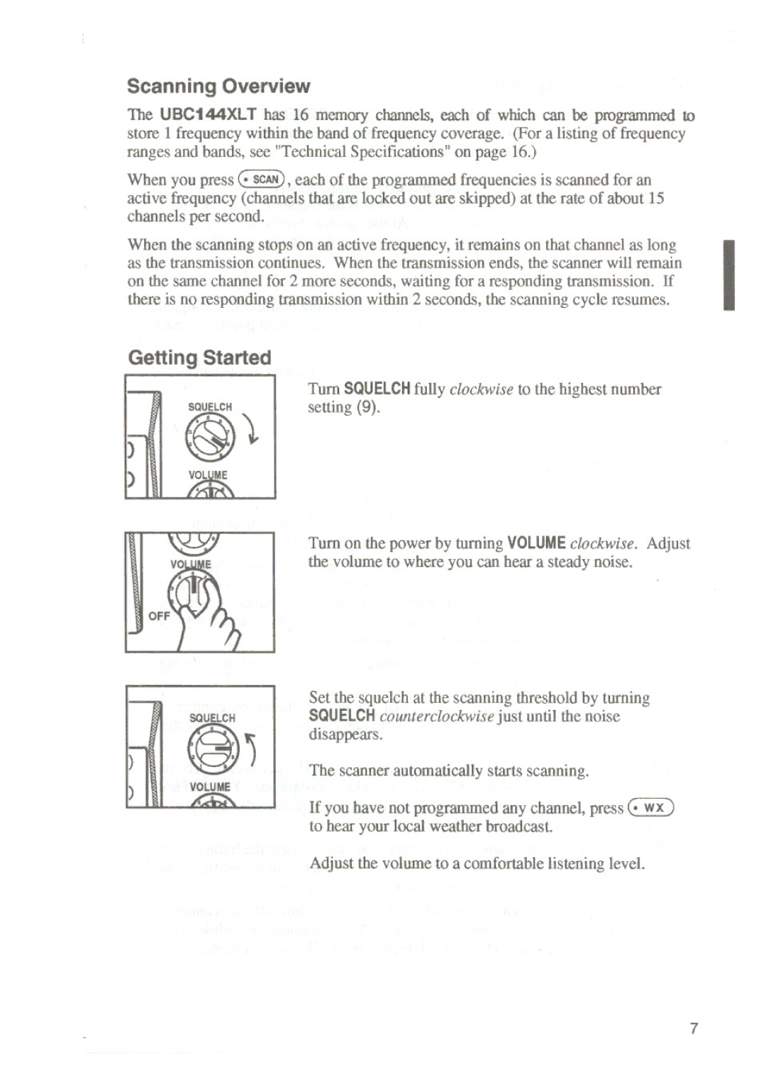 Uniden UBC144XLT manual Scanning Overview, Getting Started 