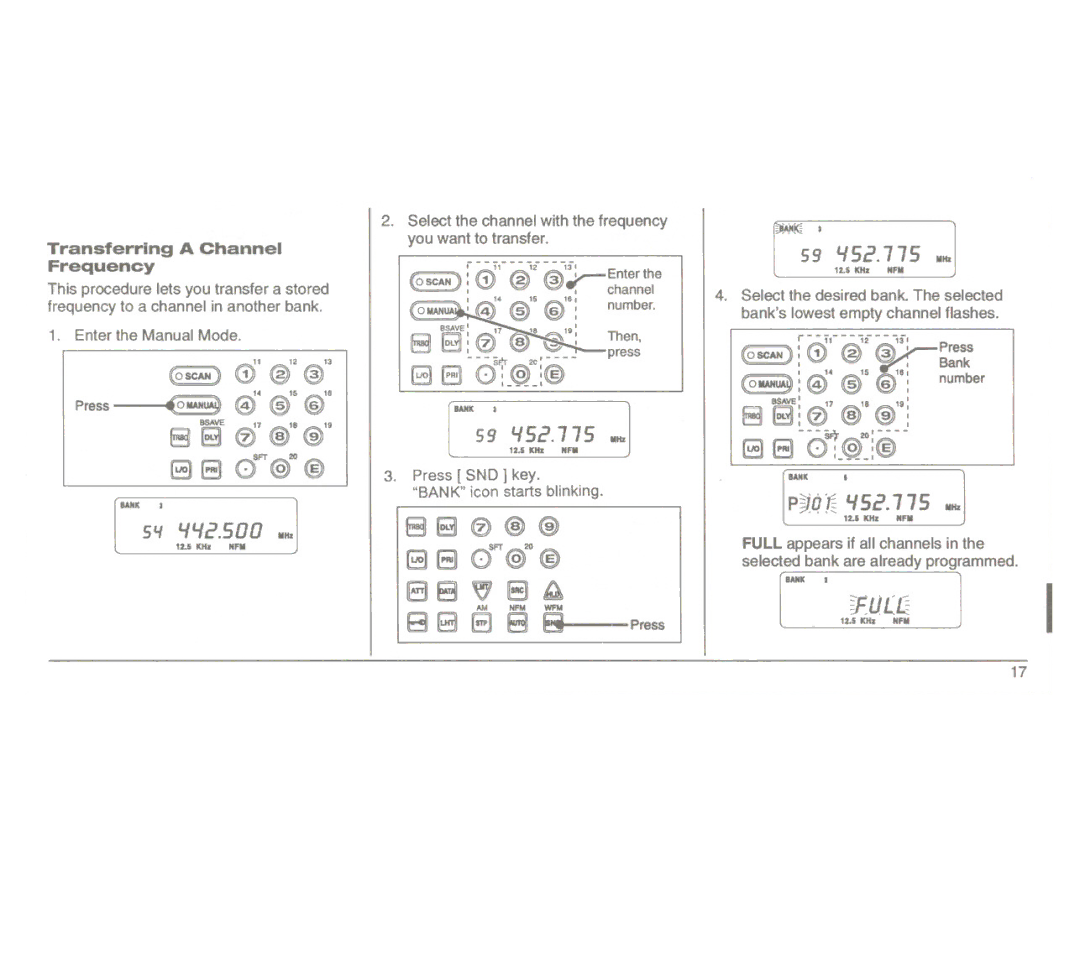 Uniden UBC3000XLT manual @ @,r-Enterthe, Transferring a Channel Frequency, Press 