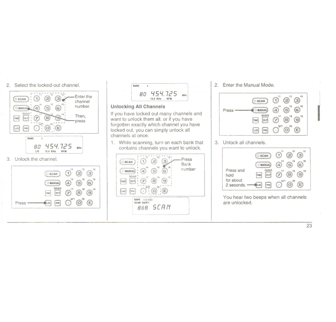 Uniden UBC3000XLT manual L330@@, SCAN0 @ @~, Unlocking AllChannels 