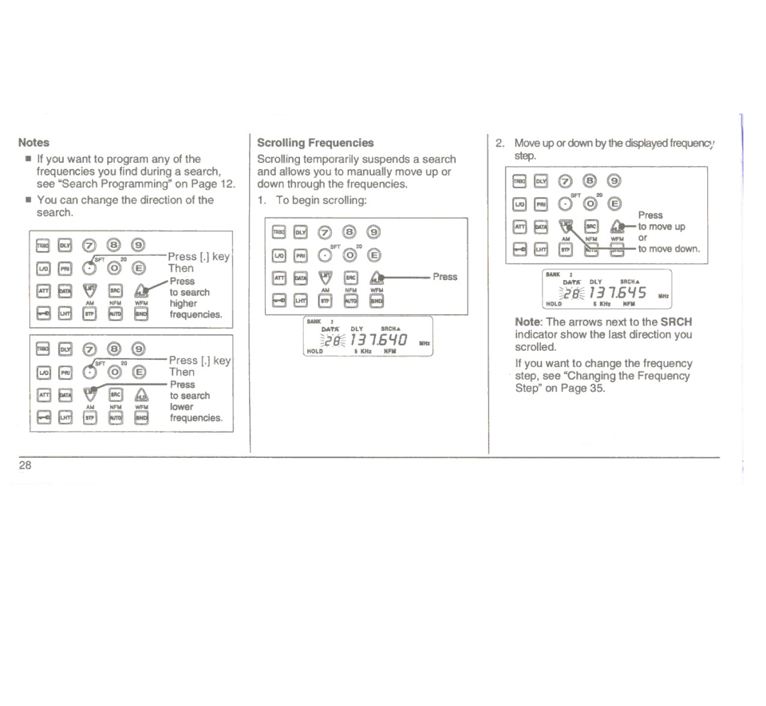Uniden UBC3000XLT manual 813?@@, 330@@, Jft@/@, Scrolling Frequencies 