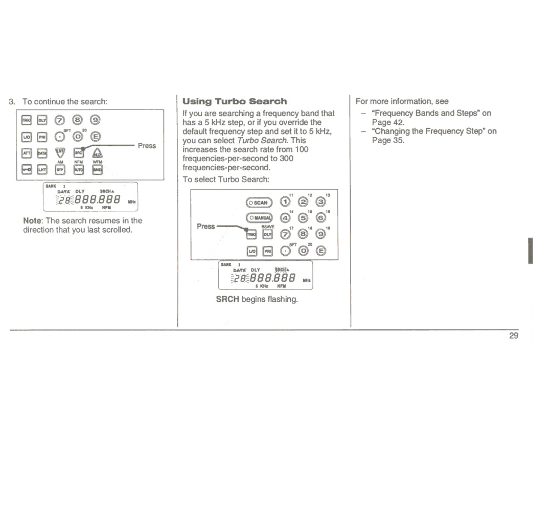 Uniden UBC3000XLT manual 38888, Using Turbo Search 