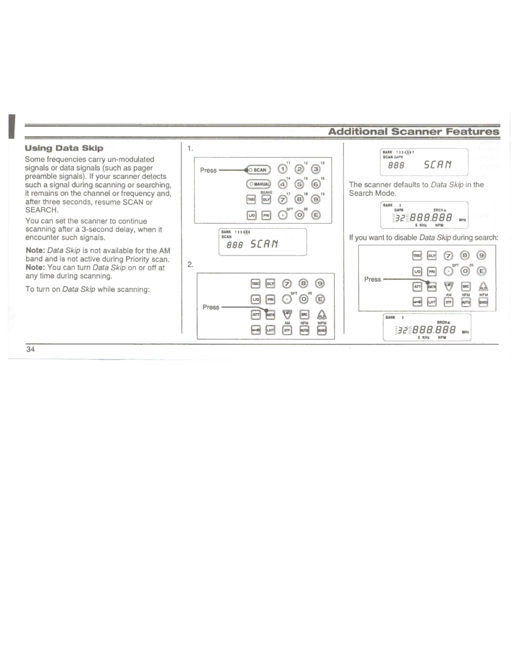 Uniden UBC3000XLT manual R330@@, 88 3 8 E3, Using Data Skip 