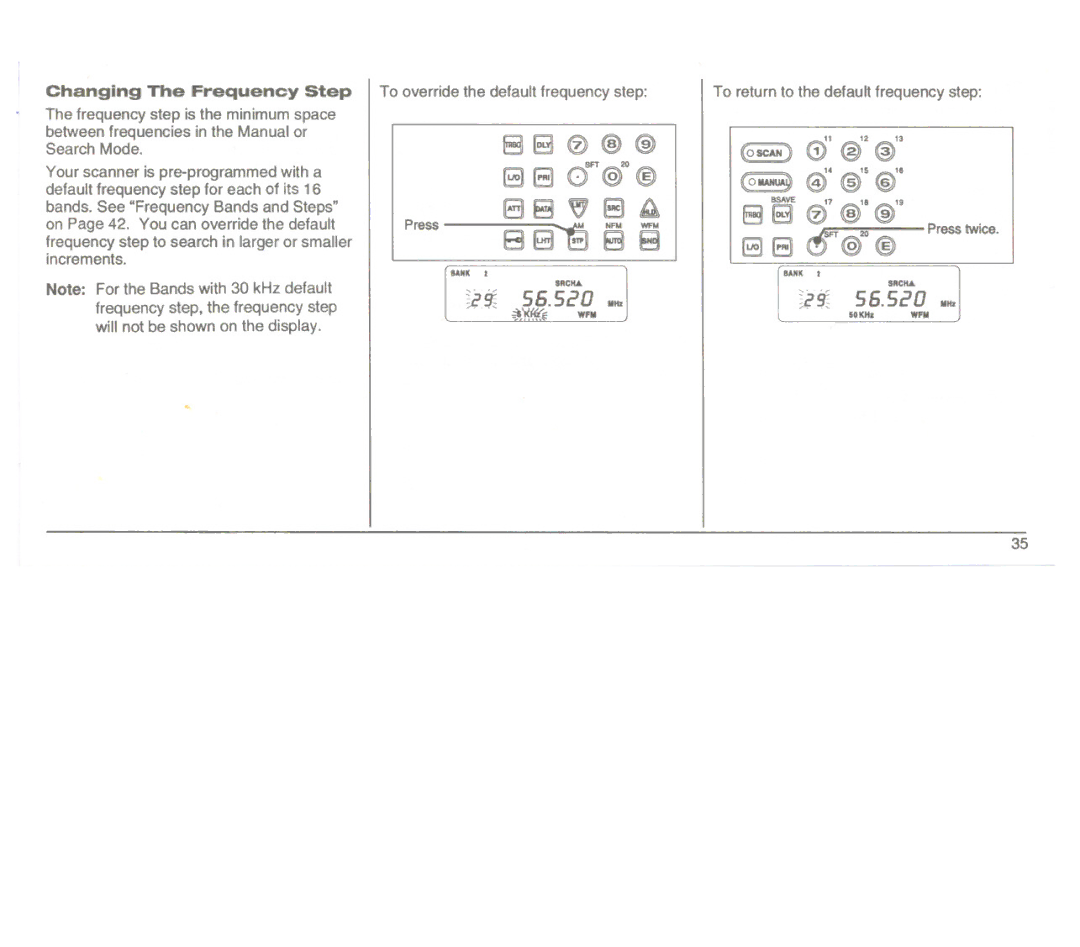Uniden UBC3000XLT manual 380@@, Changing The Frequency Step 