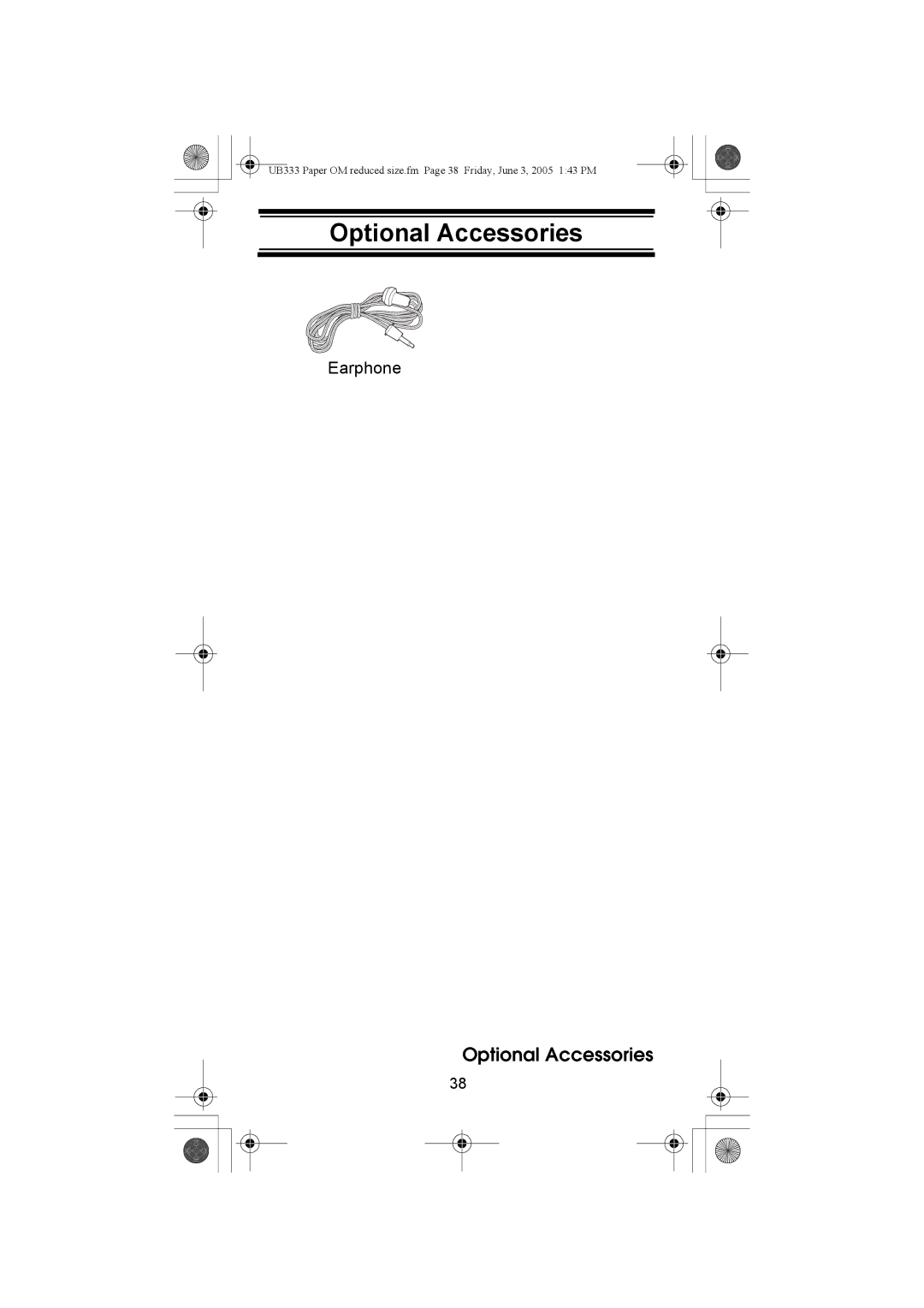 Uniden UBC30XLT manual Optional Accessories 