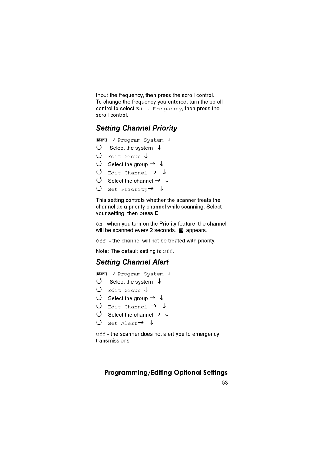 Uniden UBC3500XLT owner manual Setting Channel Priority, Setting Channel Alert, Set Alert 