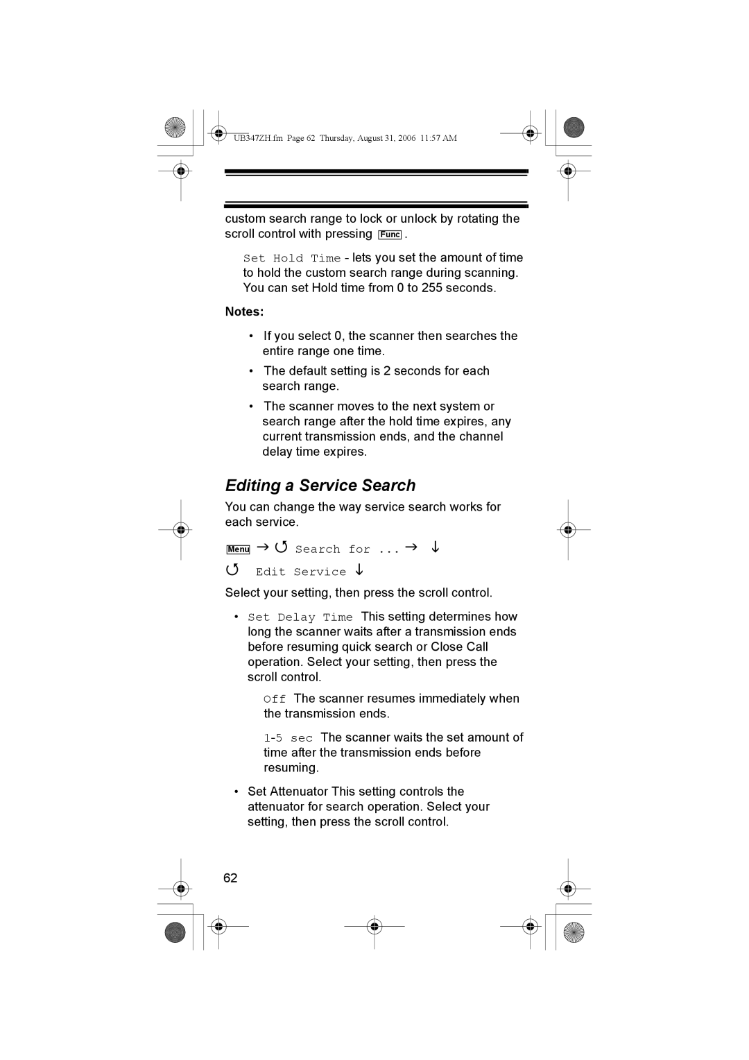 Uniden UBC3500XLT owner manual Editing a Service Search, Search for Edit Service 