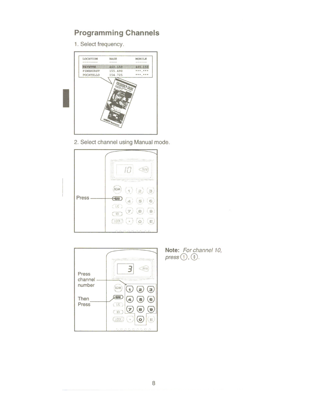 Uniden UBC60XLT manual Programming Channels 