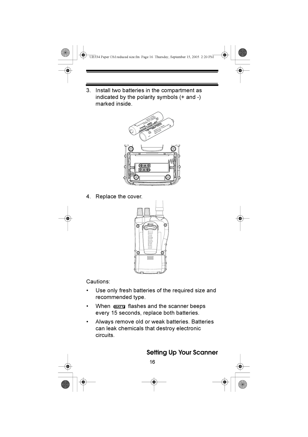 Uniden UBC69XLT manual Setting Up Your Scanner 