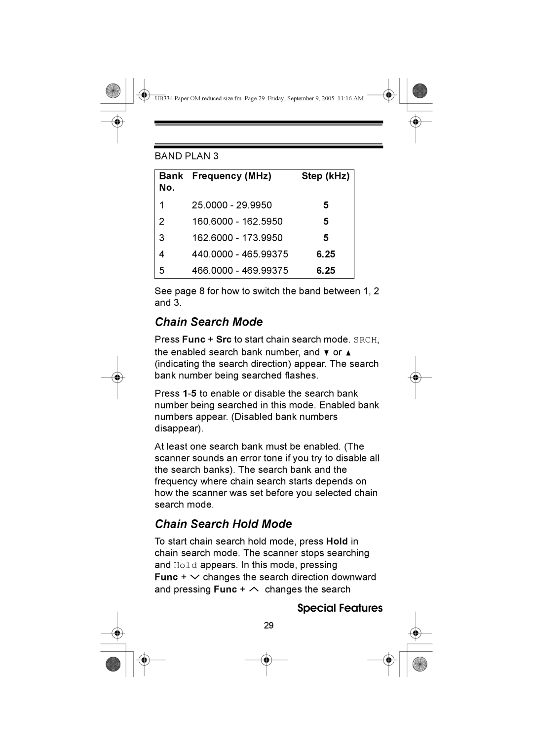 Uniden UBC69XLT manual Chain Search Mode 