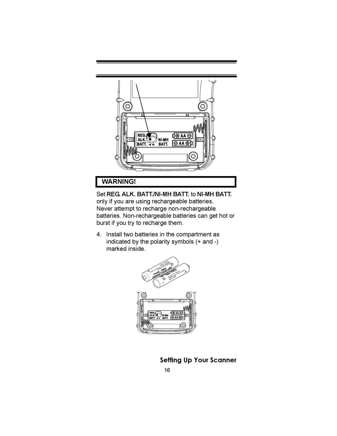 Uniden UBC72XLT owner manual Setting Up Your Scanner 