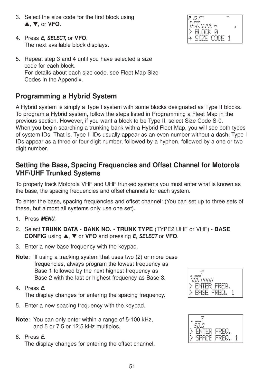 Uniden UBC780XLT manual Programming a Hybrid System 