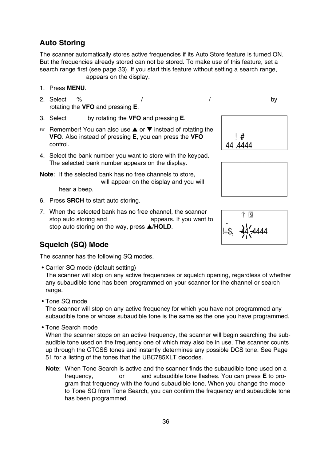Uniden UBC785XLT manual 12--56, FM Bank, Auto Storing, Squelch SQ Mode 