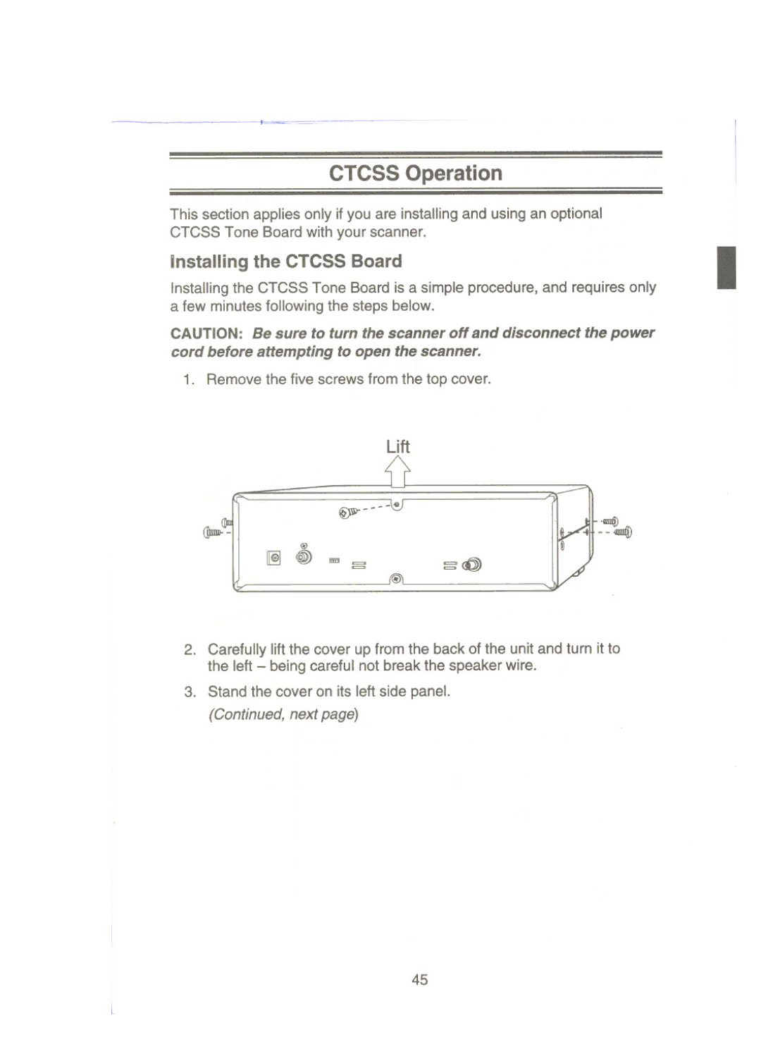 Uniden UBC9000XLT manual ~ ~ 6m ~, Installing the Ctcss Board 