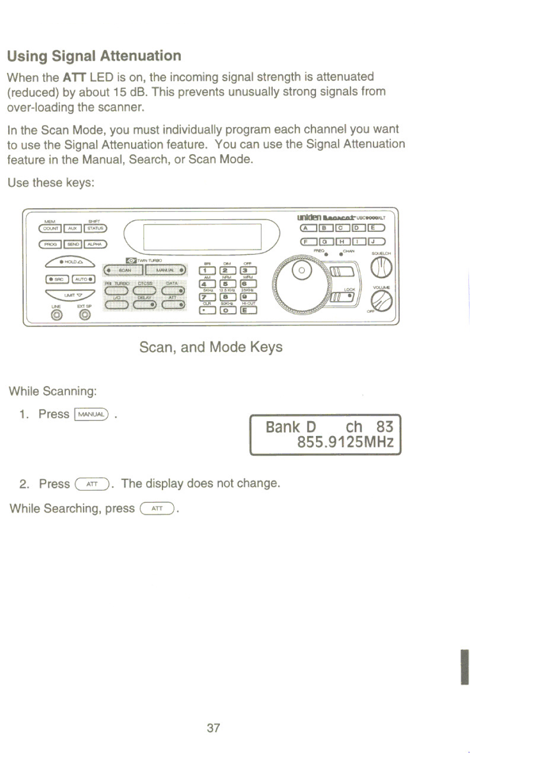 Uniden UBC9000XLT manual Bank D, 855.9125MHz 