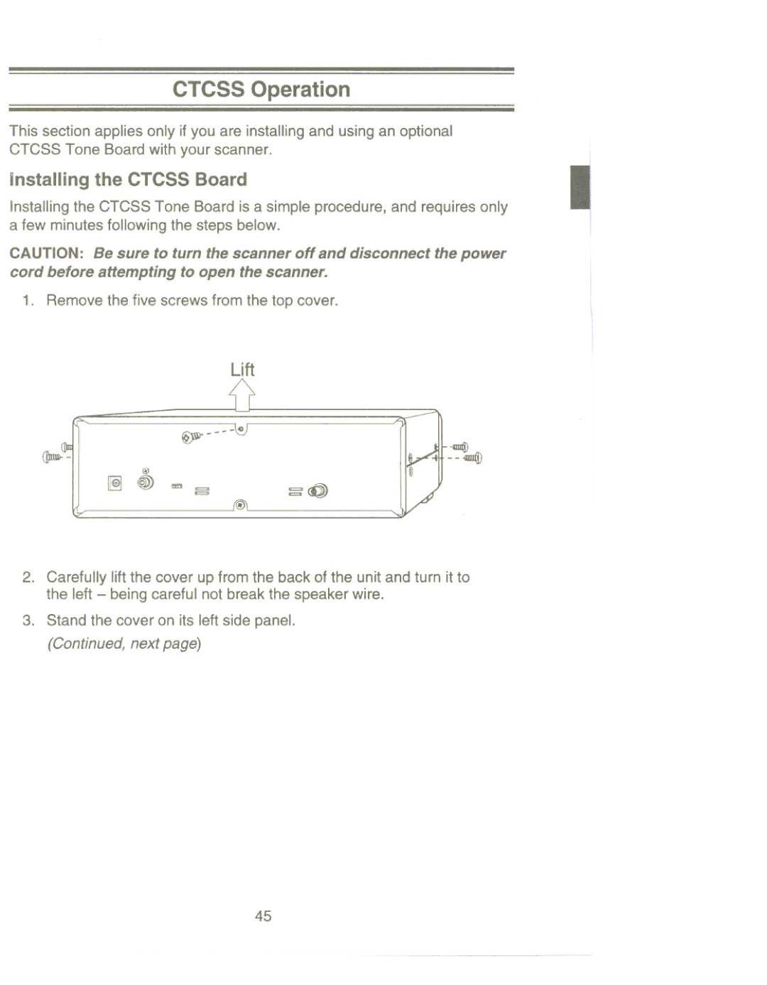 Uniden UBC9000XLT manual ~ ~ fim~, Installing the Ctcss Board 