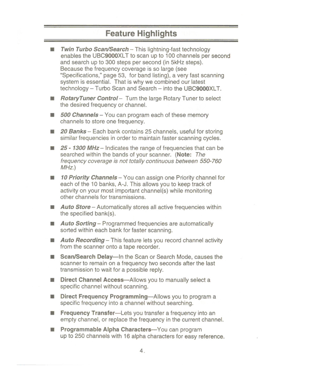 Uniden UBC9000XLT manual Feature Highlights, RotaryTunerControl 