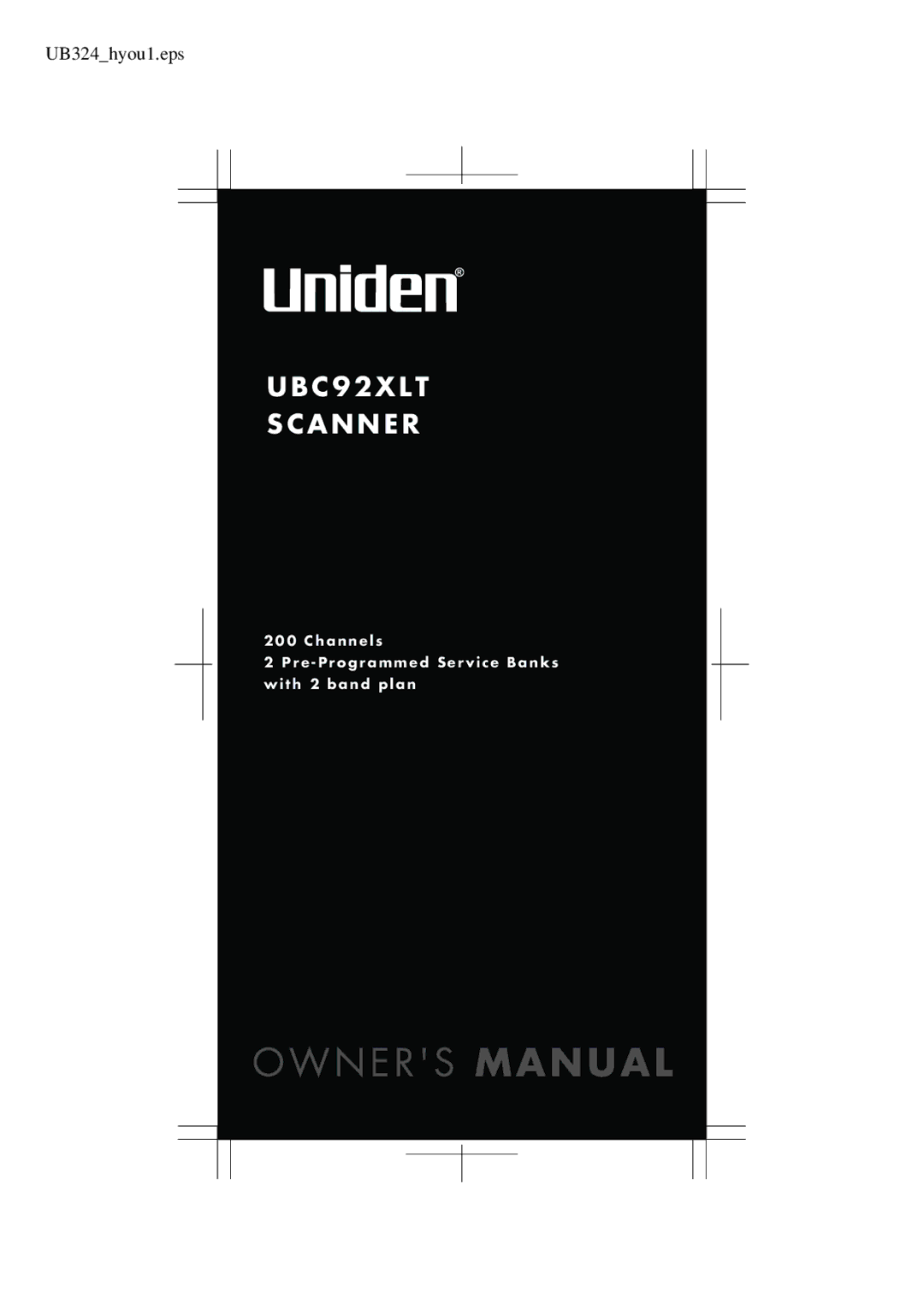 Uniden UBC92XLT manual A N N E R, UB324hyou1.eps 