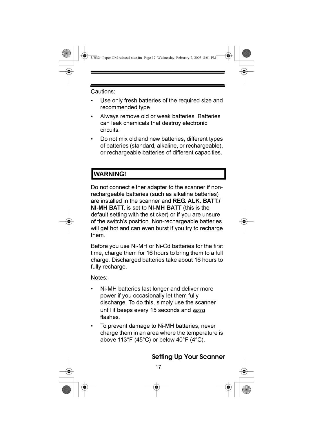 Uniden UBC92XLT manual Setting Up Your Scanner 