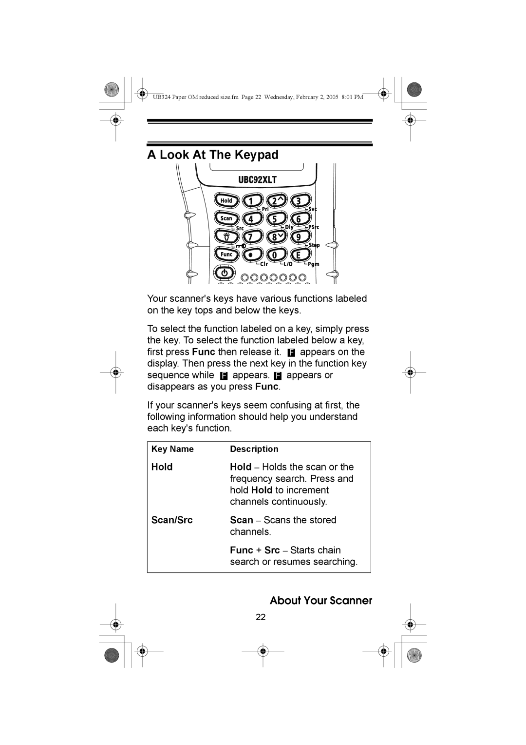 Uniden UBC92XLT manual Look At The Keypad 