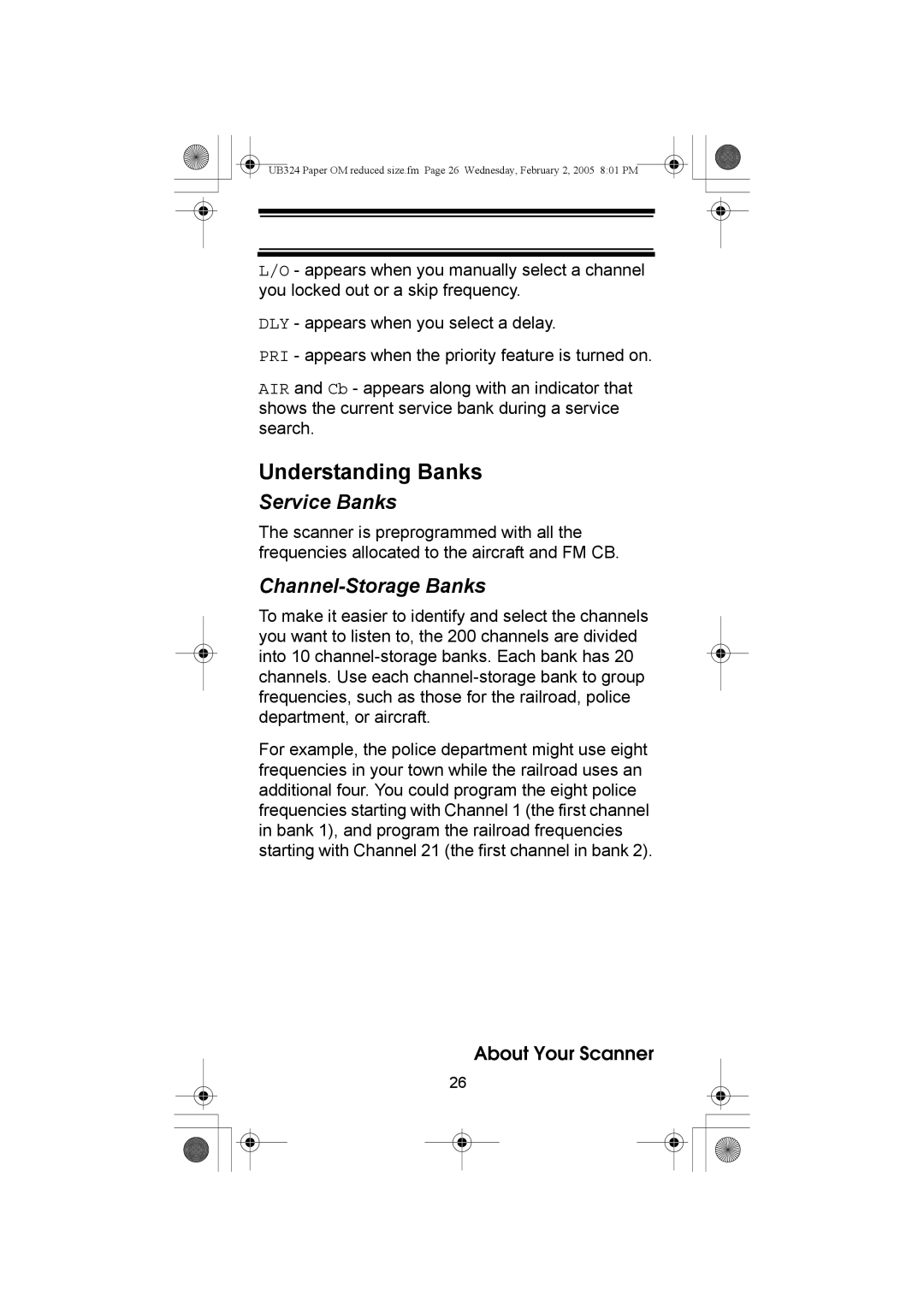 Uniden UBC92XLT manual Understanding Banks, Service Banks, Channel-Storage Banks 